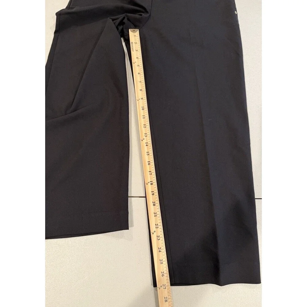 Michael Kors Dress Pants Womens 14 Blk Wide Leg Quiet Luxury Minimal Work Travel